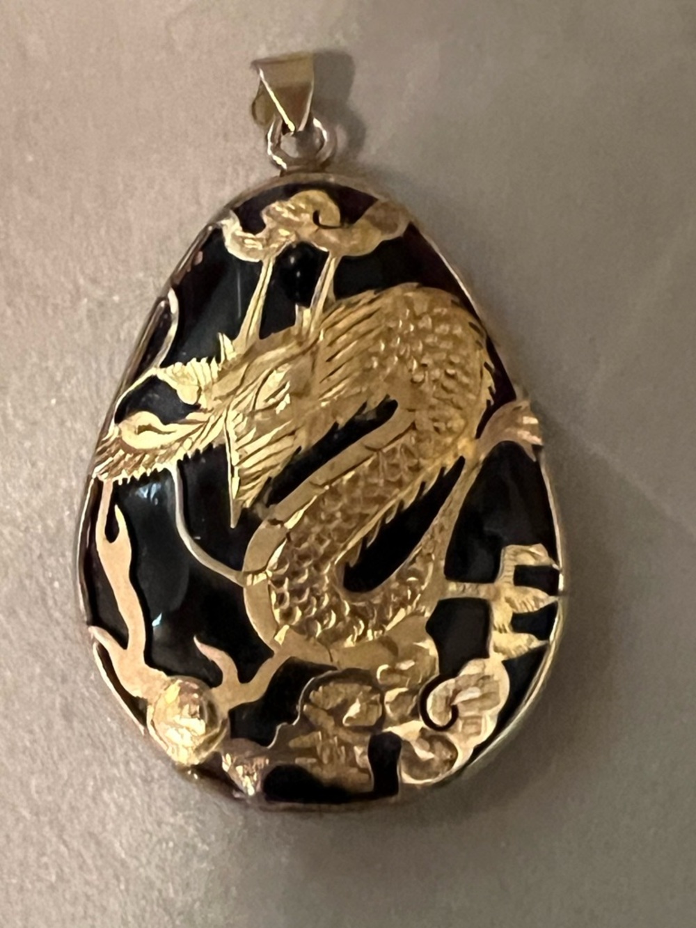 Vintage gold filled dragon pendant - Picture 2 of 4